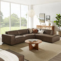 Auren 4 pc Restore espresso vegan leather modular sectional sofa with RAF chaise