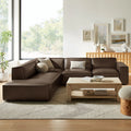 Auren 4 pc Restore espresso vegan leather modular sectional sofa with chaise