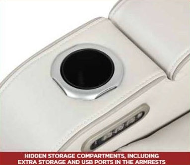 3 pc Fortuner ice faux leather power motion sectional sofa with massagers and LED , Wireless charging, cup holders Bluetooth speakers