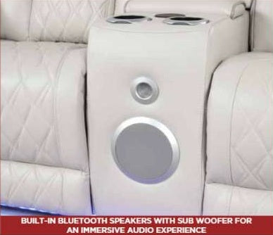 3 pc Fortuner ice faux leather power motion sectional sofa with massagers and LED , Wireless charging, cup holders Bluetooth speakers