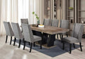 Elite-9PC 9 pc Elite two tone oak and black finish wood dining table set