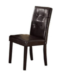 Poundex F1078 Set of 2 Drake espresso faux leather dining chairs tufted back style