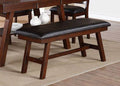 Poundex F1332 Montana dark walnut finish wood dining table bench seat