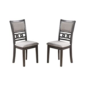 Poundex F1812 Set of 2 wildon home studio grey finish wood and fabric dining chairs