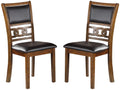 Poundex F1813 Set of 2 wildon home studio walnut finish wood dining chairs