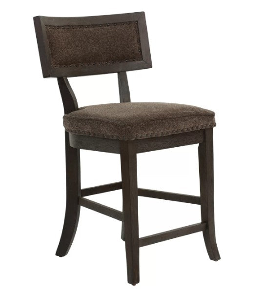 Poundex F1824 Set of 2 Clive studios distressed gray wood finish counter height dining chairs.