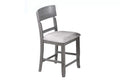 Poundex Set of 2 Antique Grey Ladder-Back Upholstered Counter Height Dining Side Chairs – F1931