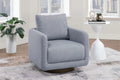 Poundex F1937 Grey boucle fabric swivel square back accent chair