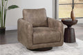 Poundex F1940 Auburn leather like fabric swivel square back accent chair