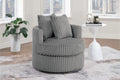 Poundex F1942 Smoke fur like corduroy fabric swivel barrel back accent chair
