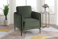 Poundex F1946 Dark green velvet fabric accent chair with metal legs