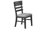 Poundex F2710-1955-57 6 pc Charcoal black finish wood dining table set with bench