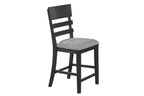 Poundex F2711-1956 5 pc Charcoal black finish wood 54" Round counter height dining table set lazy susan