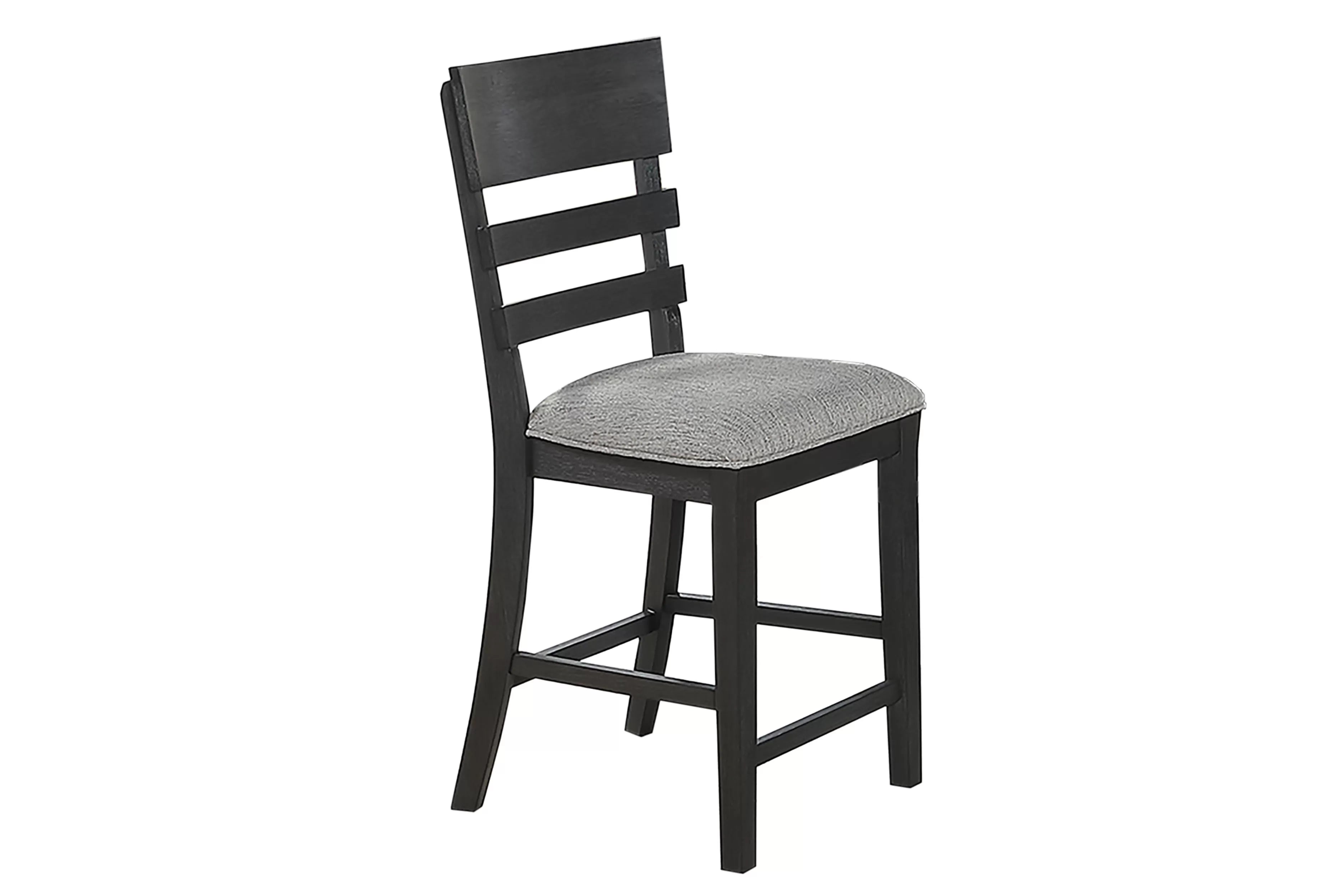 Poundex F2711-1956 5 pc Charcoal black finish wood 54" Round counter height dining table set lazy susan