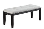 Poundex F2712-1958-59 6 pc Antique black finish wood faux marble top rectangular dining table set with bench