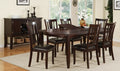 Poundex F2179-1285 7 pc barista ii dark rosy brown wood finish dining table butterfly leaf