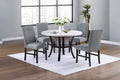 Poundex F2413-1899 5 pc two tone white and black finish wood 48" round dining table set