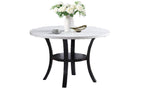 Poundex F2413-1898 5 pc two tone white and black finish wood 48" round dining table set