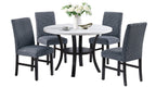 Poundex F2413-1898 5 pc two tone white and black finish wood 48" round dining table set
