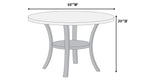 Poundex F2413-1898 5 pc two tone white and black finish wood 48" round dining table set