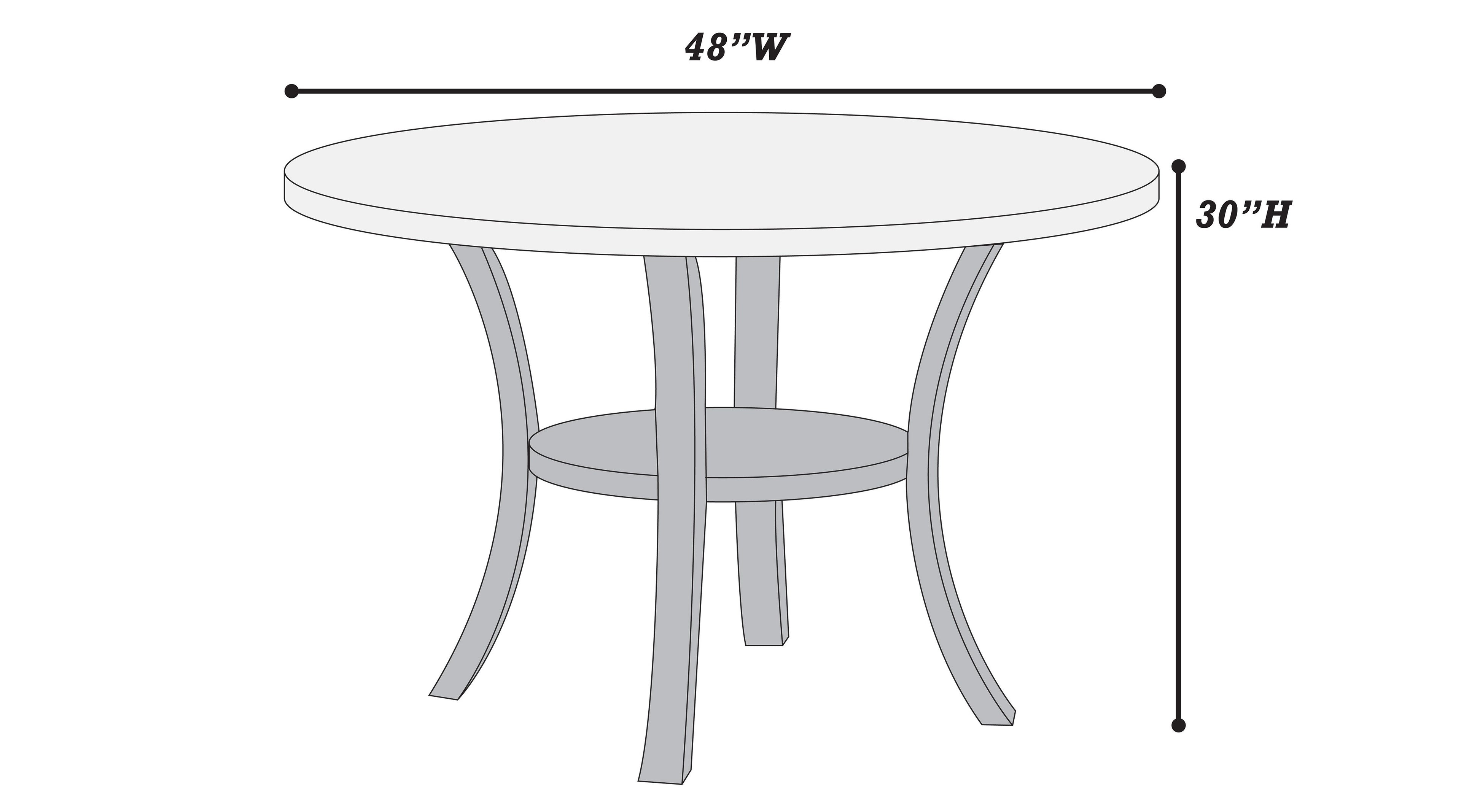 Poundex F2413-1898 5 pc two tone white and black finish wood 48" round dining table set