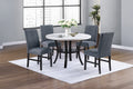 Poundex F2413-1898 5 pc two tone white and black finish wood 48" round dining table set