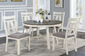 Poundex F2512-1890 5 pc two tone antique white and grey finish wood 48" round dining table set Rosdorf park blumer