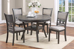 Poundex F2564-1812 5 pc grey finish wood 47" round dining table set Wildon home studio