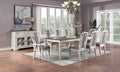 Poundex F2571-1825-26 7 pc antique white dark oak finish wood dining table set Gray barn rooney kayley