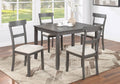 Poundex F2621 5 pc gray finish wood rectangular dining table set