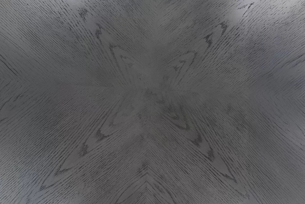 Poundex F2625 5 pc grey and white finish wood 42" round counter height dining table set center shelf pedestal