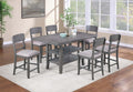 Poundex F2701-7PC 7 pc Canora grey stacie gray finish wood rectangular counter height dining table set