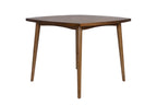 Poundex F2706-1953 5 pc Walnut finish wood mid century modern 40" square dining table set