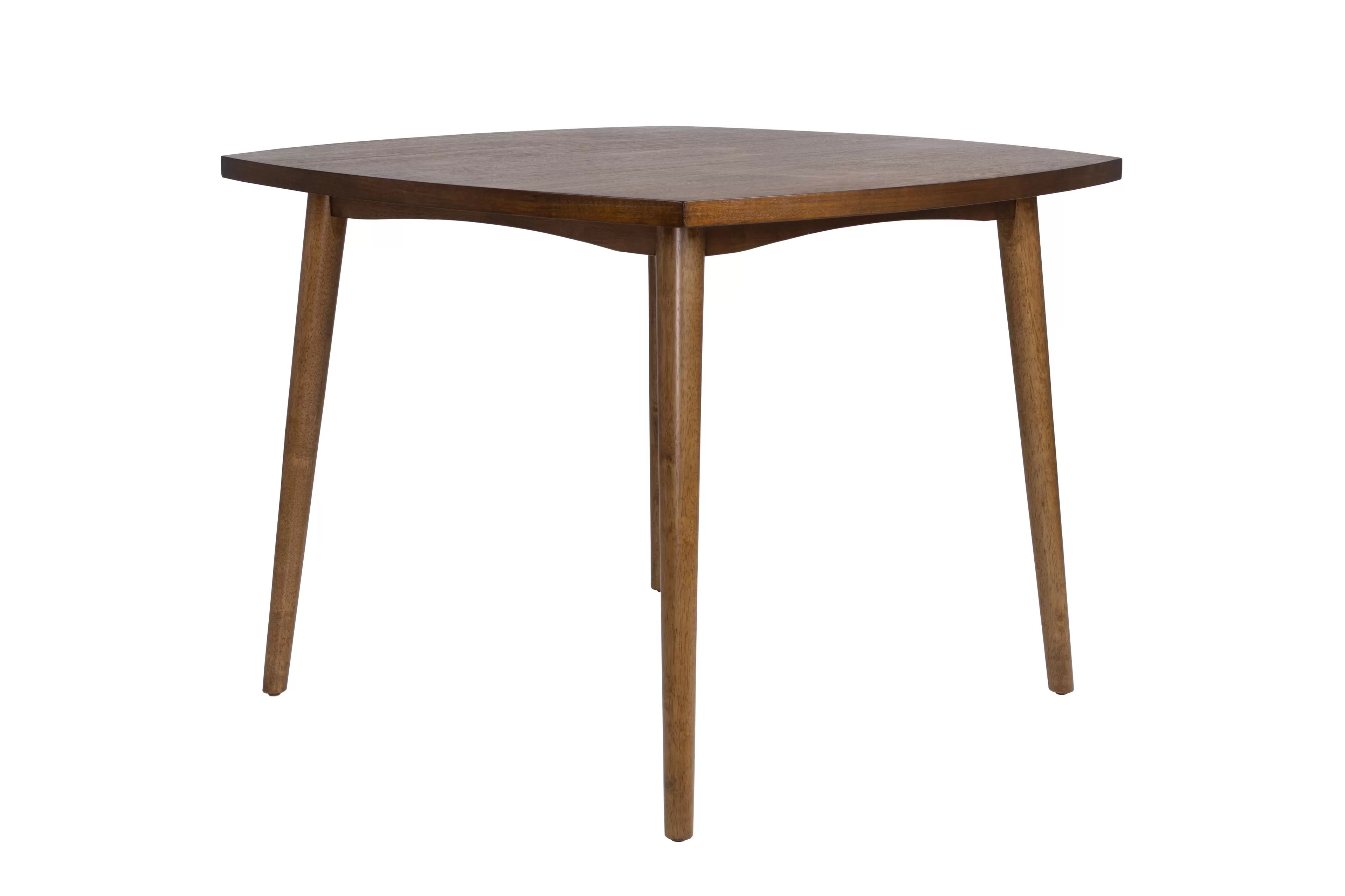Poundex F2706-1953 5 pc Walnut finish wood mid century modern 40" square dining table set