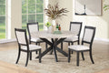 Poundex F2708-1954 5 pc Antique black finish wood light wood grain top 54" round dining table set