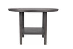 Poundex F2711-1956 5 pc Charcoal black finish wood 54" Round counter height dining table set lazy susan