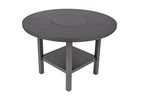 Poundex F2711-1956 5 pc Charcoal black finish wood 54" Round counter height dining table set lazy susan