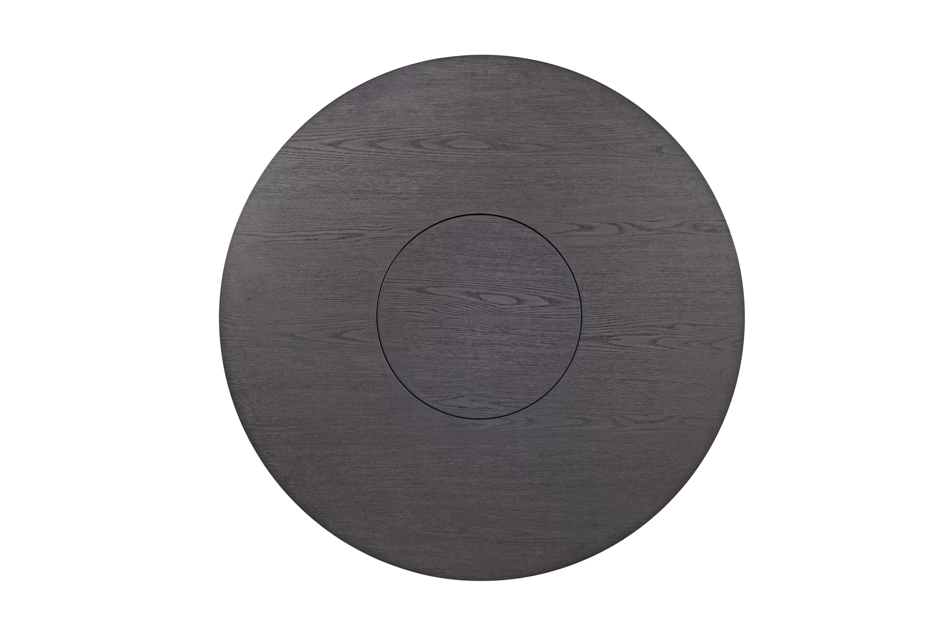 Poundex F2711-1956 5 pc Charcoal black finish wood 54" Round counter height dining table set lazy susan