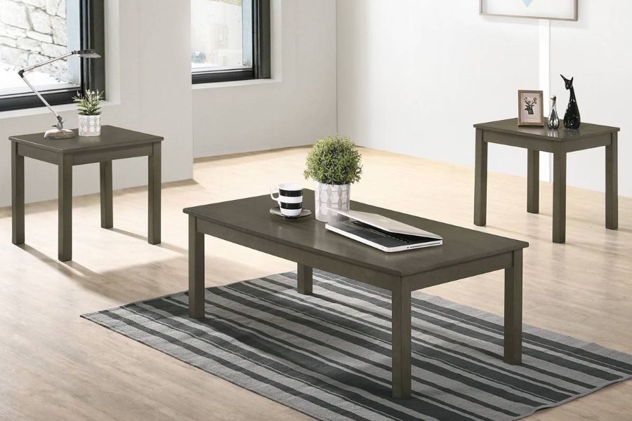 Poundex F3190 3 pc Charlton home bradford wood coffee and end table set