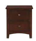 Poundex F4234 Dark brown finish wood nightstand end table with two drawers