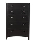 Poundex F4237 Black finish wood 5 drawers chest of drawers