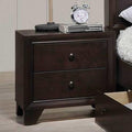 Poundex F4861  Morgan II dark brown natural finish wood 2 drawer nightstand