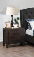 Poundex F5426 antique grey distressed finish wood nightstand end table with two drawers