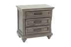 Poundex F9686Q-4PC 4 pc Morgan rustic weathered grey finish wood queen bed footboard drawers