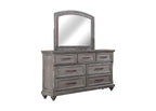 Poundex F9686Q-4PC 4 pc Morgan rustic weathered grey finish wood queen bed footboard drawers