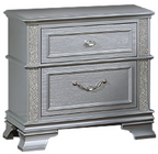 Poundex F9670Q-4PC 4 pc Light grey finish wood fabric padded headboard LED lighting queen bed set