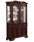 Poundex F6069 2 pc  Dark brown finish wood dining server buffet and hutch