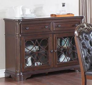 Poundex F6104 Adele maddison cherry brown finish wood dining server buffet console