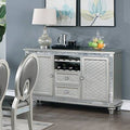 Poundex F6113 silvery tone finish wood dining server buffet console Adele maddison ii