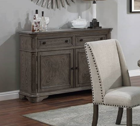 Poundex F6120 dark finish wood dining server buffet console with drawers